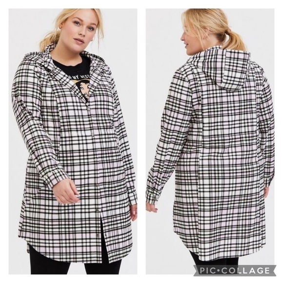 Nwot Torrid Flannel Hooded Anorak - Picture 1 of 8